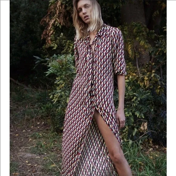 Zara PRINT DRESS Blue 0/4786/258/400/02 - Picture 12 of 12